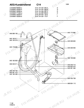 Взрыв-схема стиральной машины Aeg LAV60309-W - Схема узла Water equipment